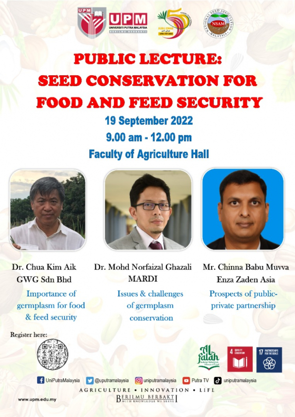 PUBLIC LECTURE: SEED CONSERVATION FOR FOOD AND FEED SECURITY